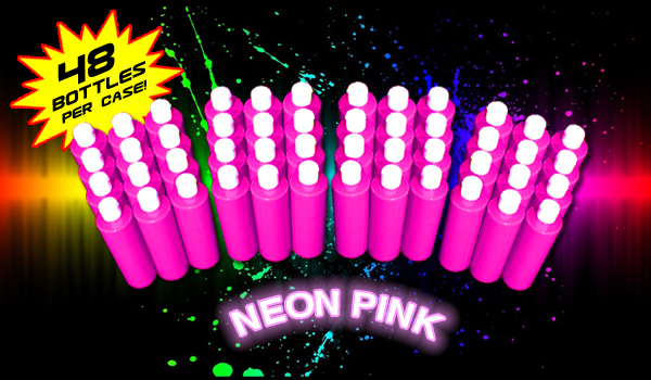 16oz Bottles - Washable Neon Blacklight Party Paint - Pink