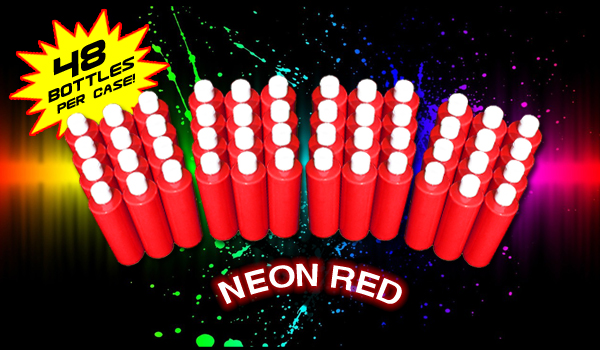 16oz Bottles - Washable Neon Blacklight Party Paint - Red