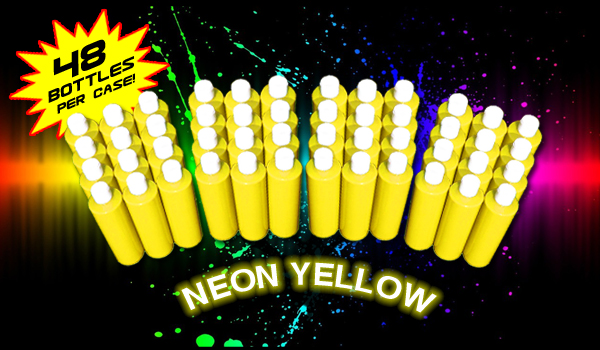 16oz Bottles - Washable Neon Blacklight Party Paint - Yellow