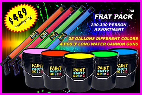 Black Light Paint in Assorted Colors - Washable Fluorescent Paint & Paint Guns - FRAT PACK
